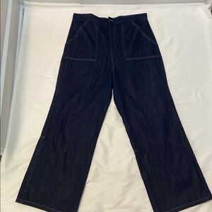 Urban Renewal ,Women’s,Dark Blue Denim,Long,Wide Leg Jeans. Size-Large